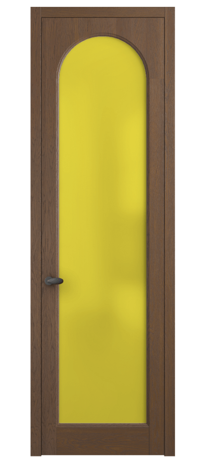 Межкомнатная дверь Palazzo 6804 Дуб каштановый матовый Сатинированное жёлтое стекло, триплекс Цена 924900 ₸ | Volhovec