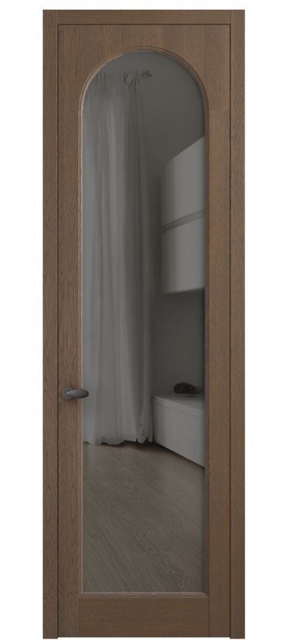 Межкомнатная дверь Палаццо 6804 Дуб туманный матовый Прозрачное серое стекло, триплекс Цена 1153119 ₸ | Volhovec