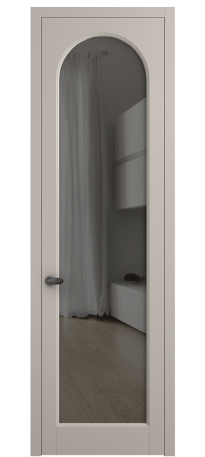 Межкомнатная дверь Палаццо 6804 Матовый светло-бежевый Прозрачное серое стекло, триплекс Цена 733539 ₸ | Volhovec