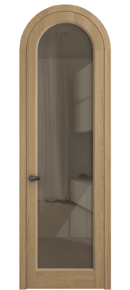 Межкомнатная дверь Палаццо 6814 Дуб соломенный матовый Рефлективное бронзовое стекло "Стопсол", калёное Цена 1620478 ₸ | Volhovec