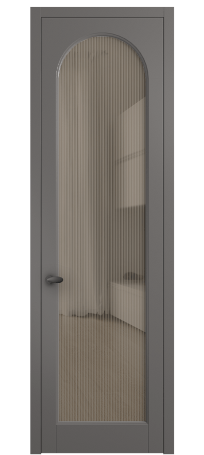 Межкомнатная дверь Палаццо 6804 Матовый классический серый Рифлёное бронзовое стекло "Moru", триплекс Цена 794019 ₸ | Volhovec