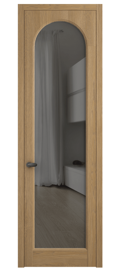 Межкомнатная дверь Палаццо 6804 Дуб пшеничный матовый Прозрачное серое стекло, триплекс Цена 1153119 ₸ | Volhovec