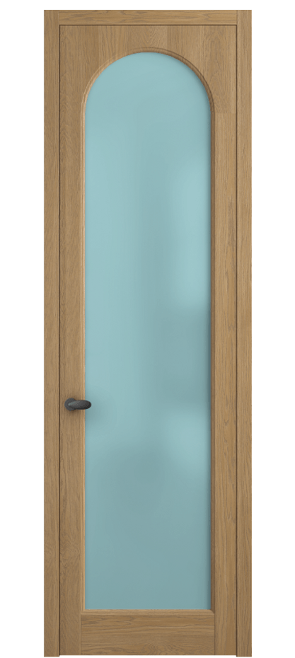 Межкомнатная дверь Palazzo 6804 Дуб пшеничный матовый Сатинированное голубое стекло, триплекс, 6мм Цена 871200 ₸ | Volhovec