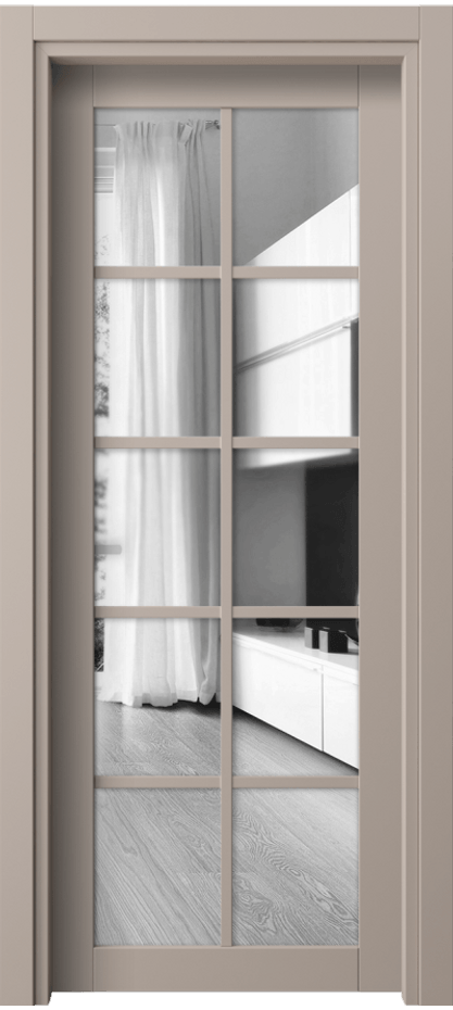 Межкомнатная дверь Neo 2106 ПЭТ серо-коричневый  Двустороннее зеркало, триплекс Цена 164110 ₸ | Volhovec