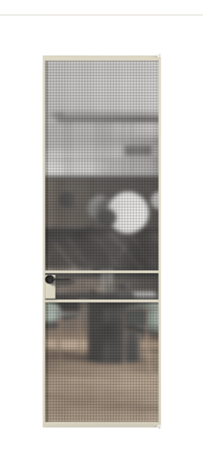 Алюминиевая дверь АЛПЛ040.02 Алюминий бежево-серый Декоративное стекло с сеткой "Mesh silver", триплекс Цена 807890  | Volhovec