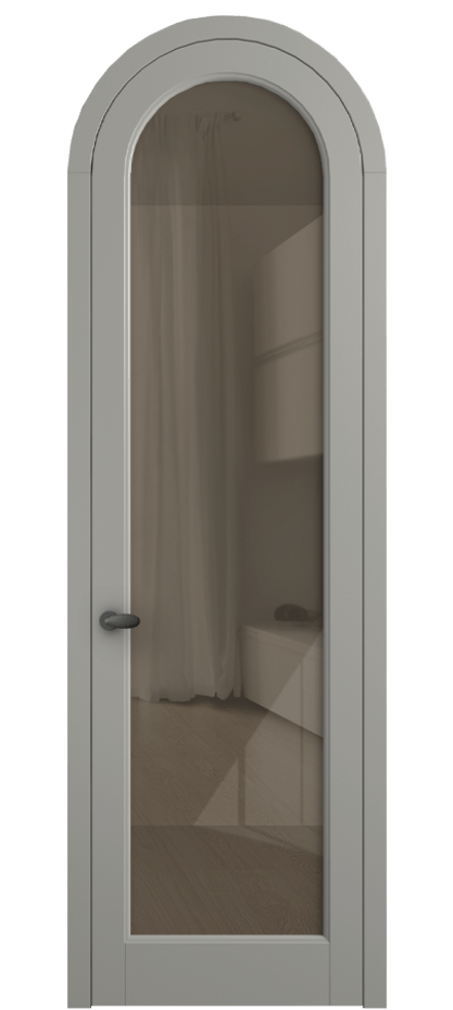 Межкомнатная дверь Палаццо 6814 Матовый нейтральный серый Рефлективное бронзовое стекло "Стопсол", калёное Цена 1006682 ₸ | Volhovec