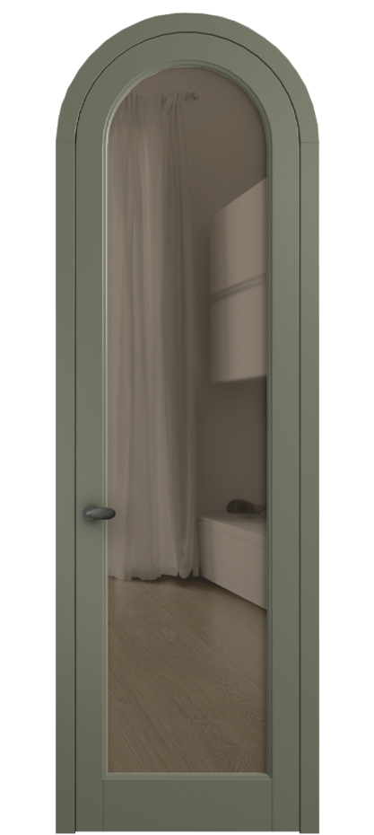 Межкомнатная дверь Палаццо 6814 Матовый оливковый тёмный Прозрачное бронзовое стекло, триплекс Цена 969638 ₸ | Volhovec