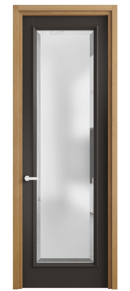 Межкомнатная дверь Шарм 6702 Матовый антрацит Сатинированное стекло с фацетом Цена 774136 ₸ | Volhovec