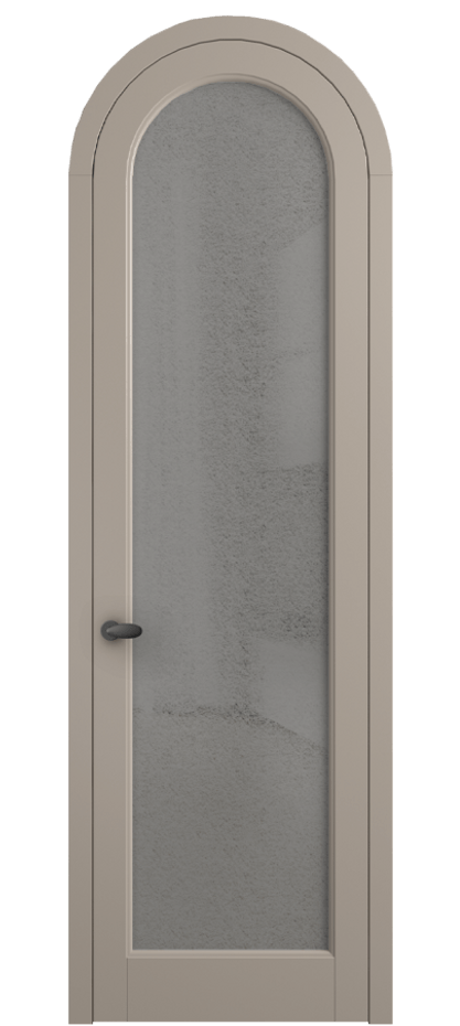 Межкомнатная дверь Палаццо 6814 Матовый бисквитный Фактурное серое стекло "Лёд", триплекс Цена 991562 ₸ | Volhovec