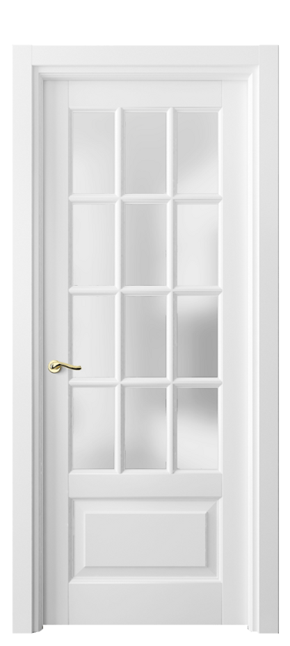 Межкомнатная дверь Лигнум 0728 Матовый белоснежный Сатинированное стекло Цена 871660 ₸ | Volhovec