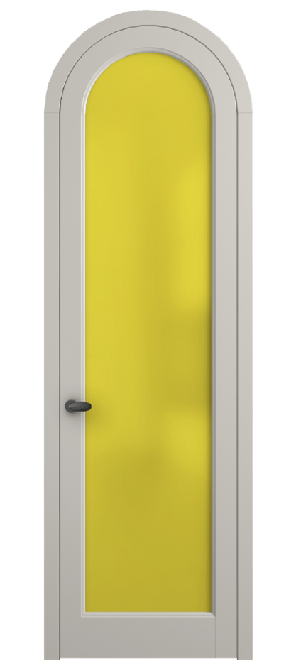 Межкомнатная дверь Palazzo 6814 Матовый облачно-серый Сатинированное жёлтое стекло, триплекс Цена 781000 ₸ | Volhovec