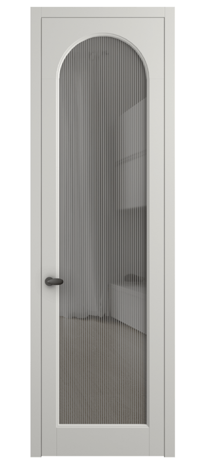 Межкомнатная дверь Палаццо 6804 Матовый серый Рифлёное серое стекло "Дюна", триплекс Цена 778899 ₸ | Volhovec