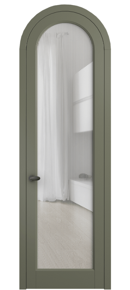 Межкомнатная дверь Palazzo 6814 Матовый оливковый тёмный Рифлёное стекло "Дюна", триплекс Цена 818400 ₸ | Volhovec