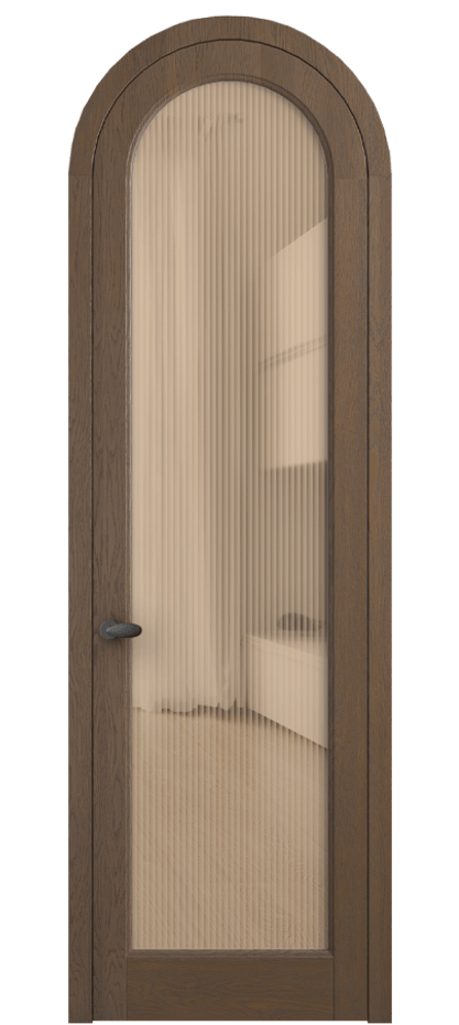 Межкомнатная дверь Палаццо 6814 Дуб туманный матовый Рифлёное оранжевое стекло "Мору", триплекс Цена 1620478 ₸ | Volhovec