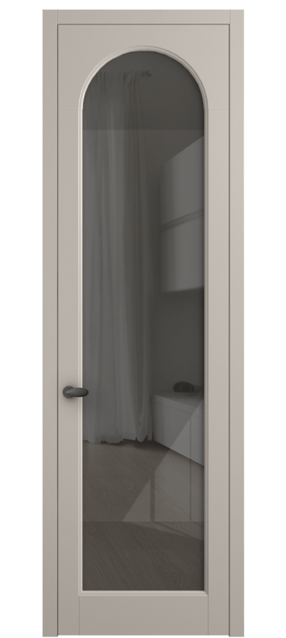 Межкомнатная дверь Палаццо 6804 Матовый светло-бежевый Рефлективное серое стекло "Stopsol", калёное Цена 794019 ₸ | Volhovec