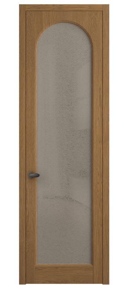 Межкомнатная дверь Палаццо 6804 Дуб пряный матовый Фактурное бронзовое стекло "Лёд", триплекс Цена 1198479 ₸ | Volhovec