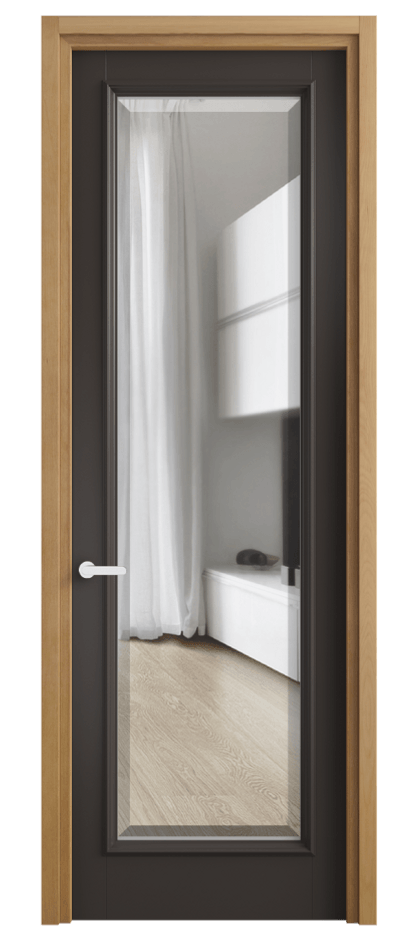 Межкомнатная дверь Шарм 6702 Матовый антрацит Прозрачное стекло с фацетом Цена 796816 ₸ | Volhovec