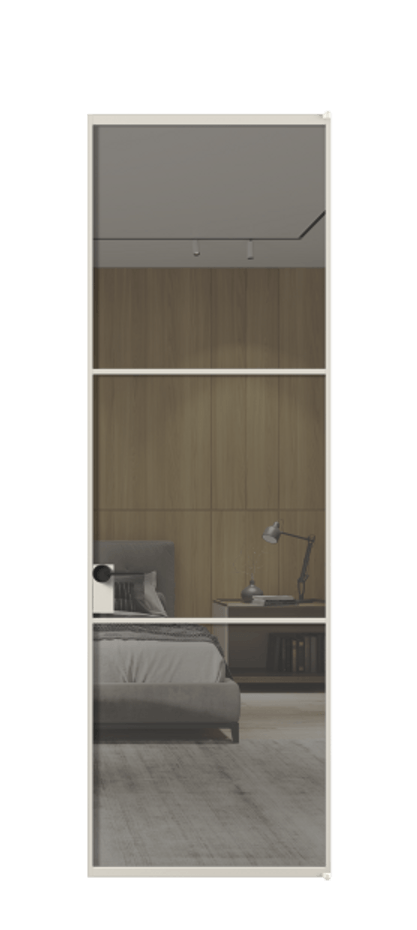 Алюминиевая дверь АЛПЛ040.03 Алюминий облачно-серый Рефлективное серое стекло "Stopsol", калёное Цена 947040  | Volhovec