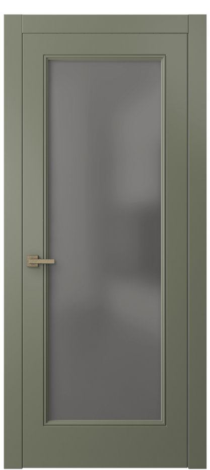 Межкомнатная дверь Линия 8300 Матовый оливковый тёмный Сатинированное серое стекло, триплекс Цена 570016 ₸ | Volhovec