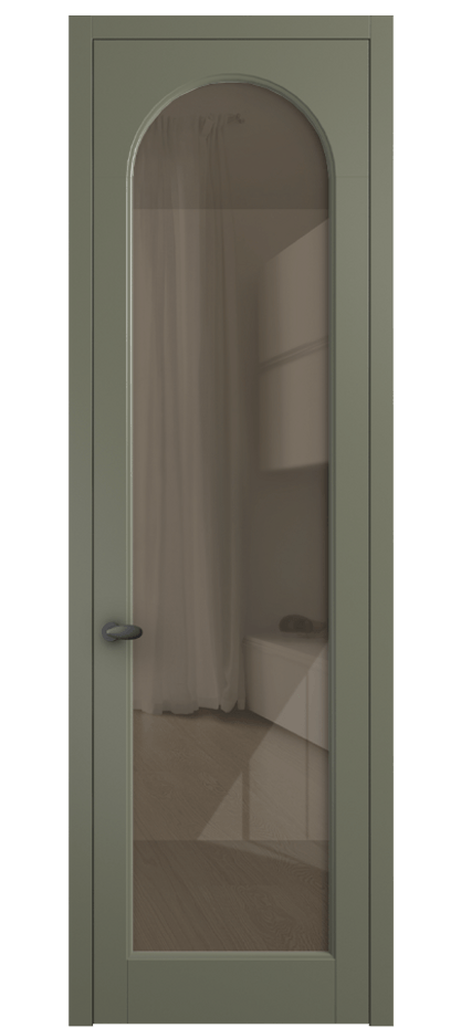 Межкомнатная дверь Палаццо 6804 Матовый оливковый тёмный Рефлективное бронзовое стекло "Стопсол", калёное Цена 794019 ₸ | Volhovec