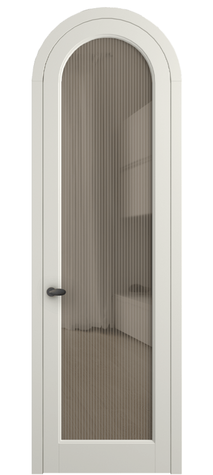 Межкомнатная дверь Палаццо 6814 Матовый жемчужный Рифлёное бронзовое стекло "Moru", триплекс Цена 1006682 ₸ | Volhovec