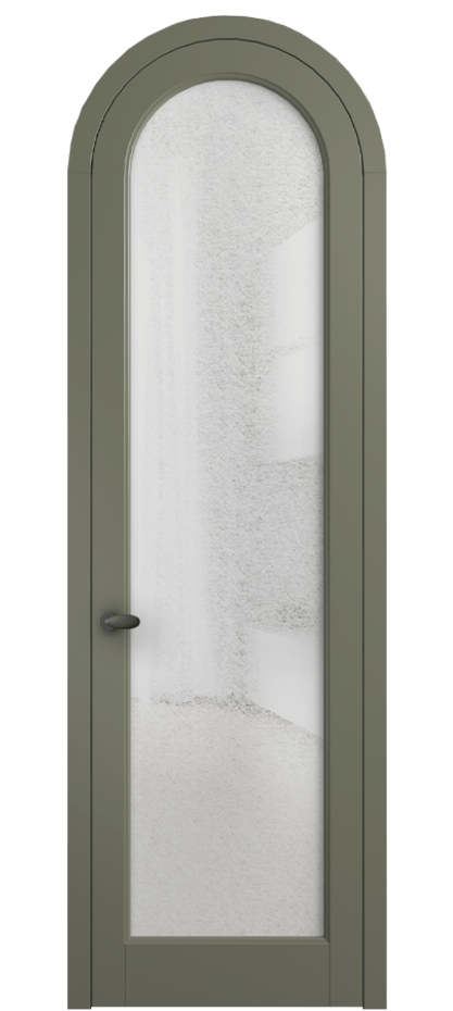 Межкомнатная дверь Палаццо 6814 Матовый оливковый тёмный Фактурное стекло "Лёд", триплекс Цена 991562 ₸ | Volhovec