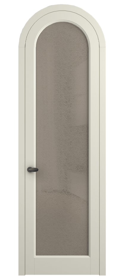 Межкомнатная дверь Палаццо 6814 Матовый молочно-белый Фактурное бронзовое стекло "Лёд", триплекс Цена 991562 ₸ | Volhovec