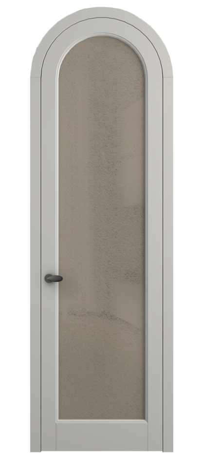 Межкомнатная дверь Палаццо 6814 Матовый тёплый серый Фактурное бронзовое стекло "Лёд", триплекс Цена 991562 ₸ | Volhovec