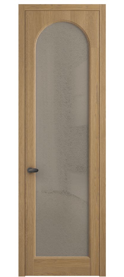 Межкомнатная дверь Палаццо 6804 Дуб пшеничный матовый Фактурное бронзовое стекло "Лёд", триплекс Цена 1198479 ₸ | Volhovec