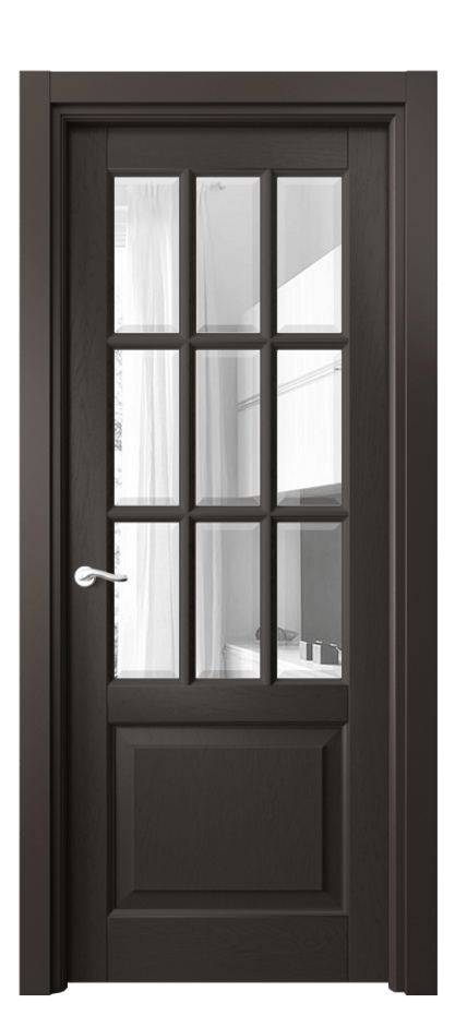 Межкомнатная дверь Лигнум 0748 Дуб антрацит Прозрачное стекло с фацетом Цена 1218664 ₸ | Volhovec