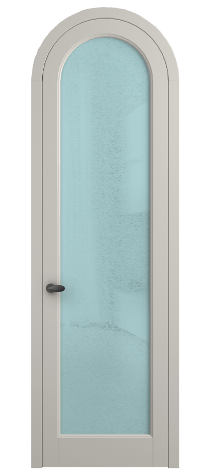 Межкомнатная дверь Палаццо 6814 Матовый облачно-серый Фактурное голубое стекло "Лёд", триплекс Цена 991562 ₸ | Volhovec