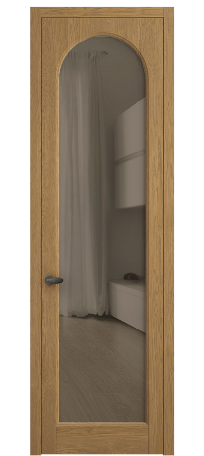 Межкомнатная дверь Палаццо 6804 Дуб солнечный матовый Прозрачное бронзовое стекло, триплекс Цена 1153119 ₸ | Volhovec