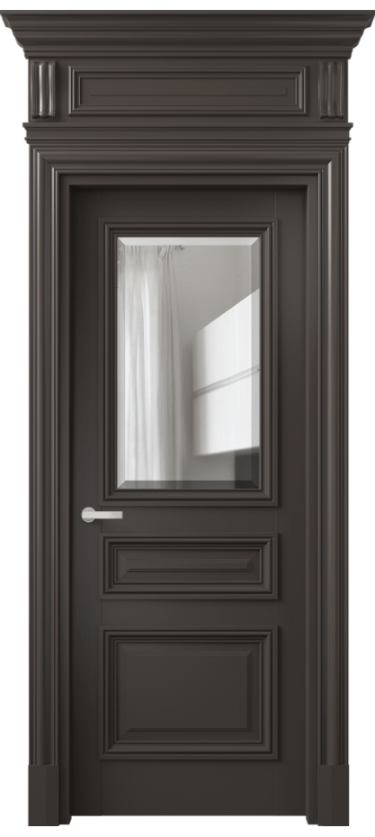 Межкомнатная дверь Антик 7304 Матовый антрацит Прозрачное стекло с фацетом Цена 1227056 ₸ | Volhovec