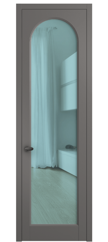 Межкомнатная дверь Palazzo 6804 Матовый классический серый Прозрачное голубое стекло, триплекс Цена 605500 ₸ | Volhovec