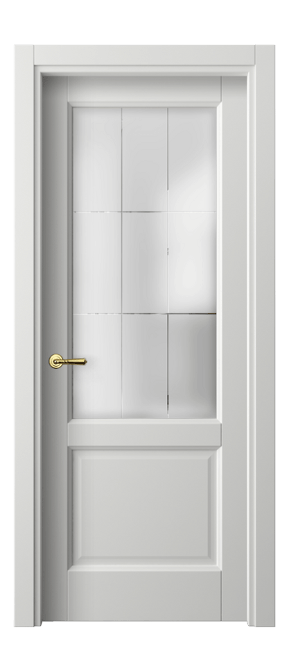 Межкомнатная дверь Галант 1422 Матовый светло-серый Сатинированное стекло с гравировкой "Лофт" Цена 403696 ₸ | Volhovec