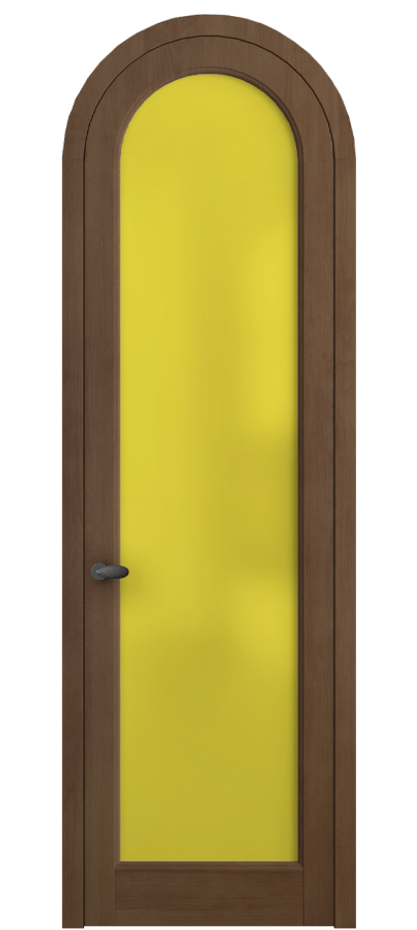 Межкомнатная дверь Palazzo 6814 Бук тёмный матовый Сатинированное жёлтое стекло, триплекс, 6мм Цена 1008600 ₸ | Volhovec