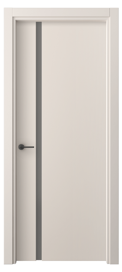 Межкомнатная дверь Freedom 4222 ПЭТ пудровый бежевый Сатинированное серое стекло, триплекс, 8 мм Цена 180200 ₸ | Volhovec