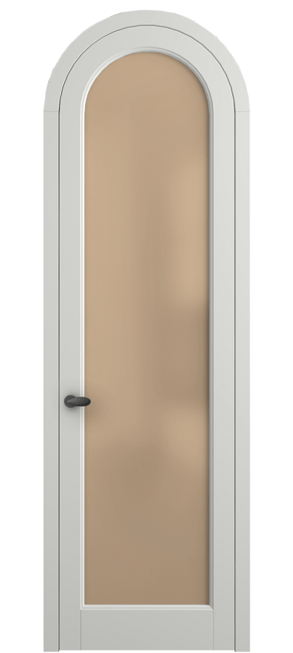 Межкомнатная дверь Палаццо 6814 Матовый светло-серый Сатинированное оранжевое стекло, триплекс Цена 946202 ₸ | Volhovec