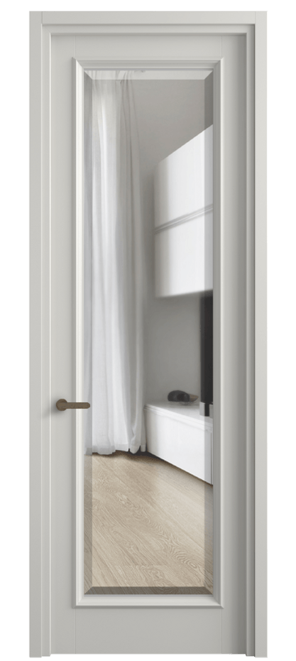 Межкомнатная дверь Шарм 6702 Матовый серый Прозрачное стекло с фацетом Цена 747676 ₸ | Volhovec