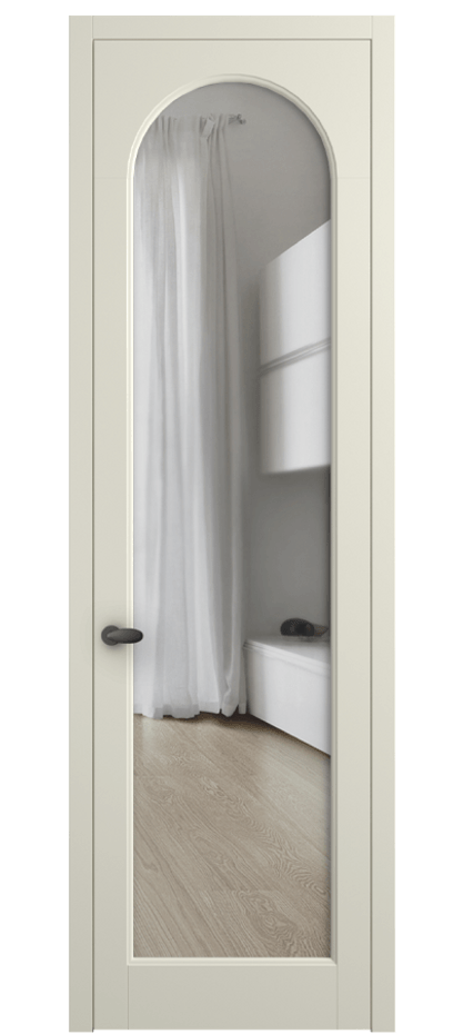 Межкомнатная дверь Палаццо 6804 Матовый молочно-белый Прозрачное стекло Цена 733539 ₸ | Volhovec