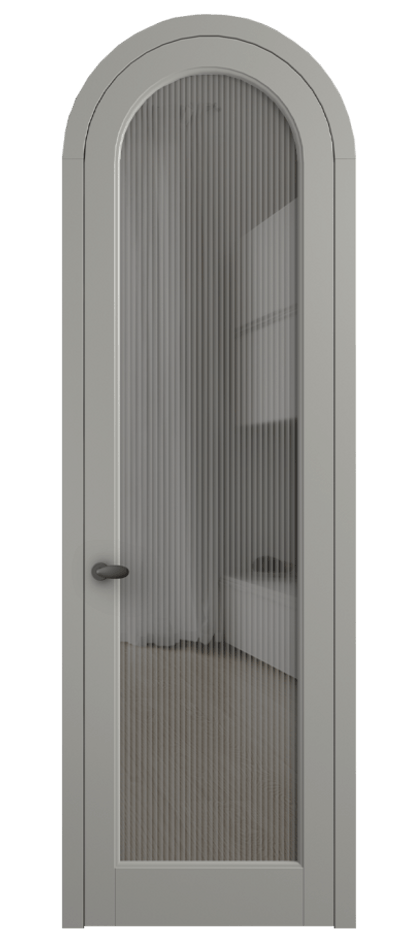 Межкомнатная дверь Palazzo 6814 Матовый нейтральный серый Рифлёное серое стекло "Moru", триплекс Цена 830900 ₸ | Volhovec