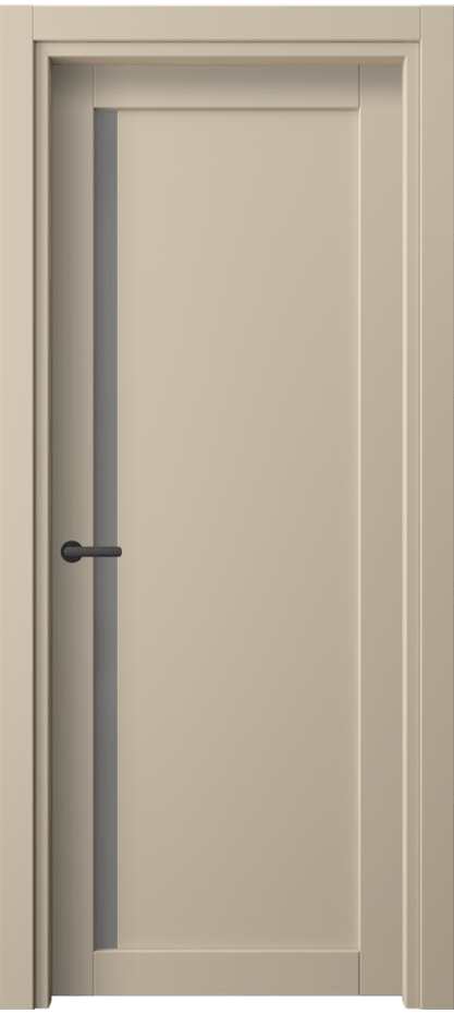 Межкомнатная дверь Нео 2110 ПЭТ светло-бежевый Сатинированное серое стекло, триплекс Цена 201844 ₸ | Volhovec