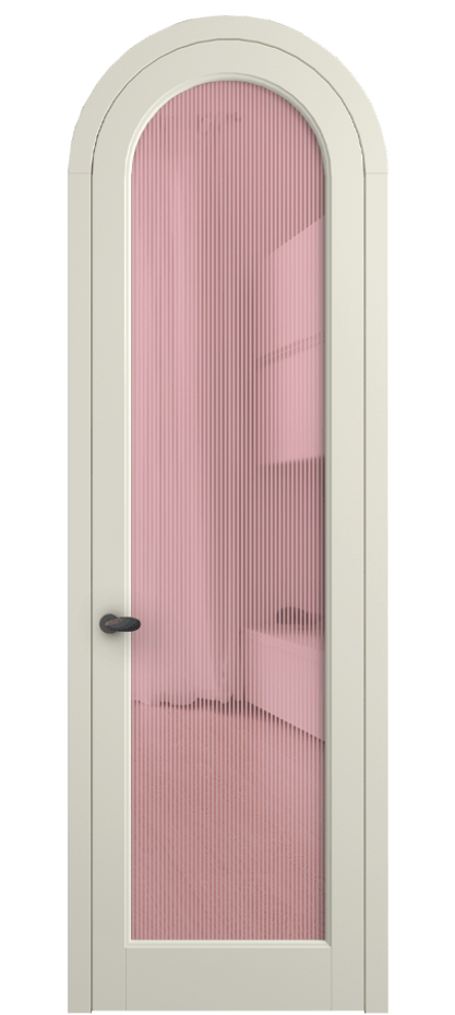 Межкомнатная дверь Palazzo 6814 Матовый молочно-белый Рифлёное розовое стекло "Дюна", триплекс Цена 818400 ₸ | Volhovec