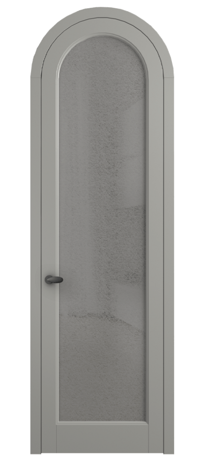 Межкомнатная дверь Палаццо 6814 Матовый нейтральный серый Фактурное серое стекло "Лёд", триплекс Цена 991562 ₸ | Volhovec