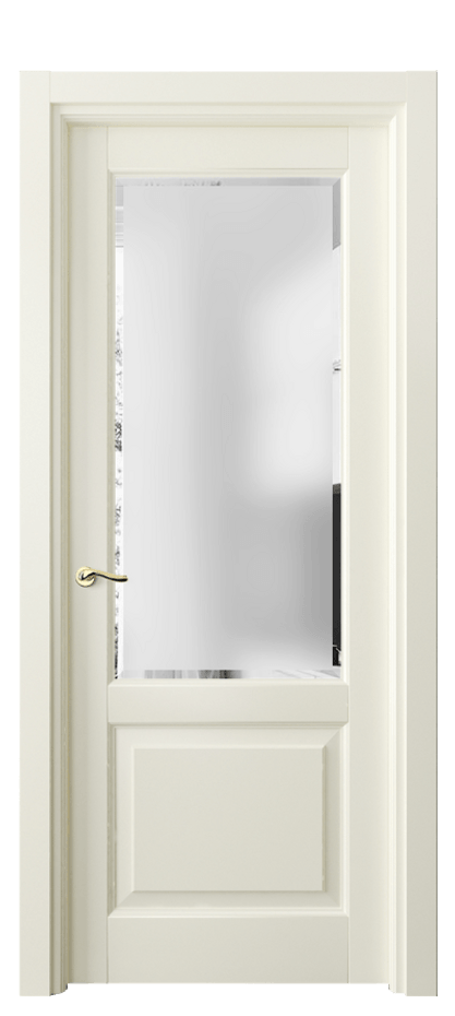 Межкомнатная дверь Лигнум 0740 Матовый молочно-белый Сатинированное стекло с фацетом Цена 734068 ₸ | Volhovec