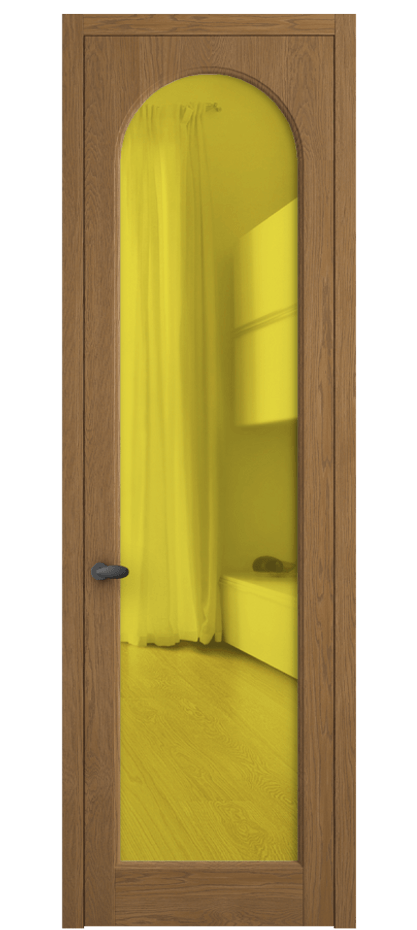Межкомнатная дверь Palazzo 6804 Дуб пряный матовый Прозрачное жёлтое стекло, триплекс Цена 924900 ₸ | Volhovec