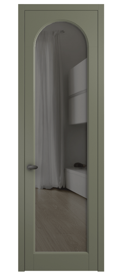 Межкомнатная дверь Palazzo 6804 Матовый оливковый тёмный Прозрачное серое стекло, триплекс Цена 605500 ₸ | Volhovec