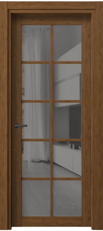 Межкомнатная дверь Нео 2106 Лесной орех Двустороннее серое зеркало, триплекс Цена 325828 ₸ | Volhovec