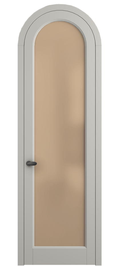 Межкомнатная дверь Палаццо 6814 Матовый тёплый серый Сатинированное оранжевое стекло, триплекс Цена 946202 ₸ | Volhovec