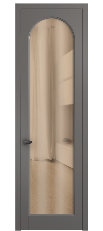 Межкомнатная дверь Палаццо 6804 Матовый классический серый Рифлёное оранжевое стекло "Дюна", триплекс Цена 778899 ₸ | Volhovec